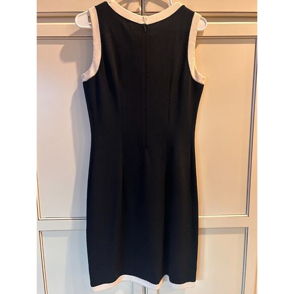 St. John Black and Cream Sleeveless Dress - Picture 5 of 6